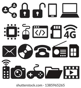 electronic icon sets. vector illustration 