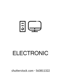 Electronic icon. Single high quality outline symbol for web design or mobile app. Thin line sign for design logo. Black outline pictogram on white background