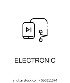 Electronic icon. Single high quality outline symbol for web design or mobile app. Thin line sign for design logo. Black outline pictogram on white background