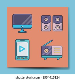 Electronic Icon Vector Flat Design Illustration