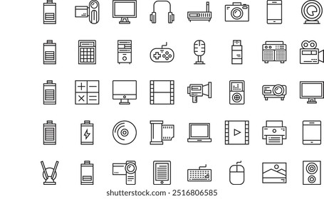 Electronic icons High-Quality Vector Icons Collection with Editable Stroke. Ideal for Professional and Creative Projects.