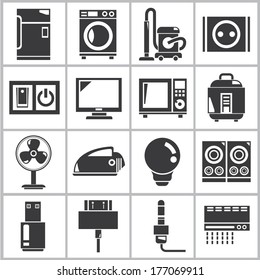 electronic icons, house hold icons