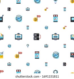 el patrón de iconos electrónicos es transparente. Incluye la oferta de moneda inicial plana editable, la granja de minería, la innovación en tecnología financiera, el patrón de IA, iconos de la estrategia de comercio electrónico. iconos electrónicos para web y móvil.