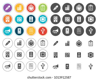 Electronic icons set