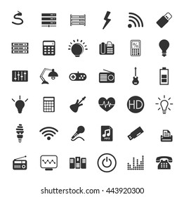 Electronic icons set