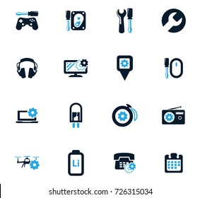 Electronic icons set for web sites and user interface
