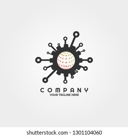 Electronic icons template, vector logo technology for business corporate, circuit,elements, illustration -vector