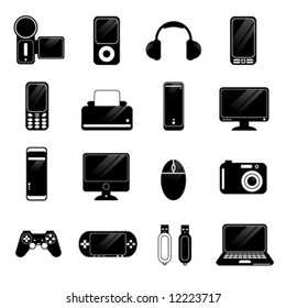 electronic icons vector