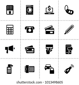 Electronic icons. vector collection filled electronic icons. includes symbols such as calculator, credit card payment, car key. use for web, mobile and ui design.