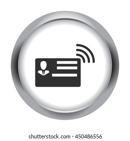 Electronic id wireless simple icon on background
