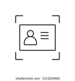 Electronic identity verification, ID card line icon. 