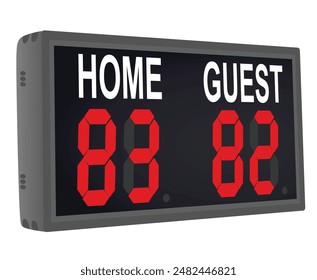 Electronic indoor scoreboard. vector illustration