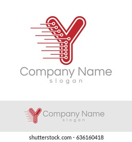 Electronic initial Letter Y Logo Design