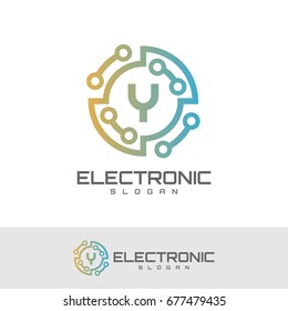 electronic initial Letter Y Logo design
