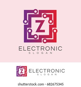 electronic initial Letter Z Logo design