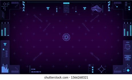 Electronic interface of the spacecraft in the style of cyberbank and SCI FI