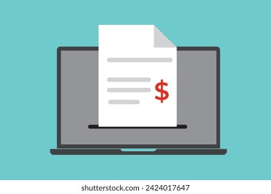 Electronic invoice and online shopping icon. Invoice vector icon. Payment vector icon. Invoice. Bank Transaction Receipt, Procurement Expense, Money Document File. websites, print media and interface