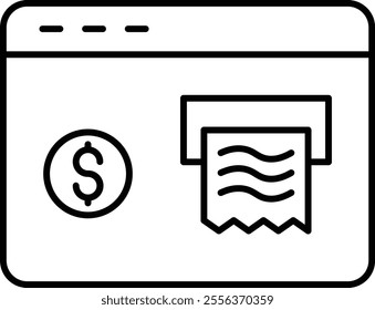 Electronic Invoice Vector Line Icon Design