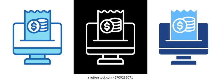 Icono de facturación Electrónica Ilustración vectorial triplestyle