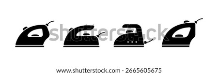 Electronic iron, clothes Iron. Dry and steam iron icon