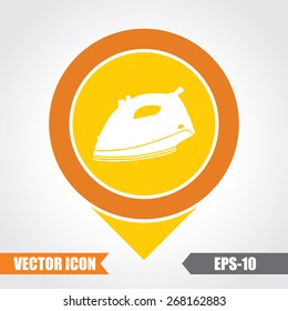 Electronic Iron  Icon On Map Pointer. Eps.-10.