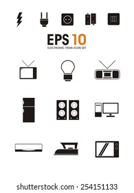 electronic items icon set