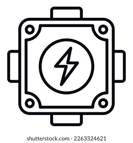 Electronic junction box icon outline vector. Safety wall. Energy current