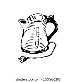 electronic kettle vector sketch