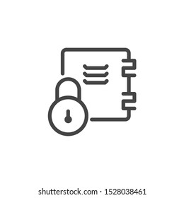 Electronic key card for hotel room. Thin line icon for hotel service, hostels, apartment, booking sites and apps. Graphic contour logo, Vector illustration isolated