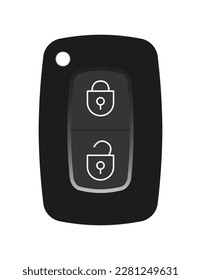 Tecla electrónica. Llave, negro, llave electrónica de coche. Vector