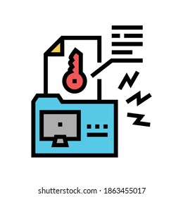 electronic key hacking color icon vector. electronic key hacking sign. isolated symbol illustration