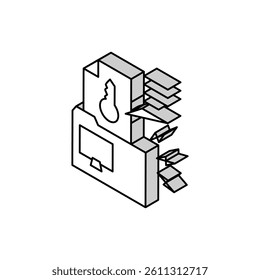 electronic key hacking isometric icon vector. electronic key hacking sign. isolated symbol illustration
