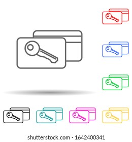 electronic key in the hotel multi color style icon. Simple thin line, outline vector of hotel icons for ui and ux, website or mobile application