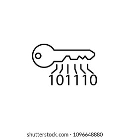 electronic key icon. Element of cyber security icon for mobile concept and web apps. Thin line electronic key icon can be used for web and mobile on white background