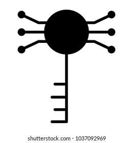 Electronic Key Line Icon.  96x96 for Web Graphics and Apps.  Simple Minimal Pictogram. Vector