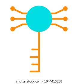 Electronic Key Line Icon.  96x96 for Web Graphics and Apps.  Simple Minimal Pictogram. Vector
