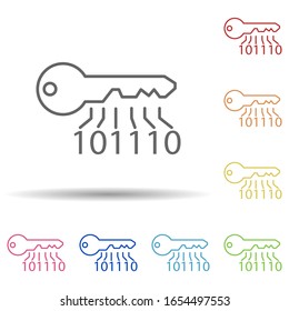 Elektronischer Schlüssel in mehrfarbigem Stil Symbol. Einfache dünne Linie, Vektorillustration von Antivirus-Icons für i und ux, Website oder mobile Applikationen