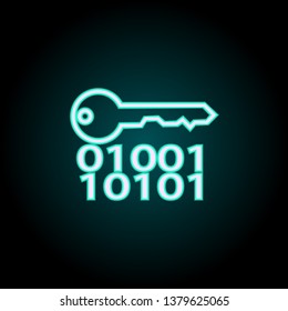 electronic key neon icon. Elements of Virus, antivirus set. Simple icon for websites, web design, mobile app, info graphics