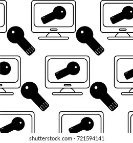Electronic key on a white background illustration