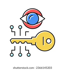 electronic key vision color icon vector. electronic key vision sign. isolated symbol illustration