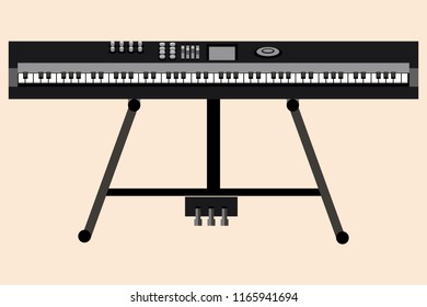 Electronic keyboard Vector illustration
