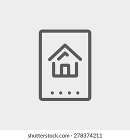 Electronic keycard icon thin line for web and mobile, modern minimalistic flat design. Vector dark grey icon on light grey background.