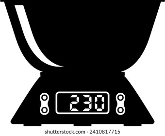 Electronic Kitchen Scales Icon in flat style. Vector Illustration