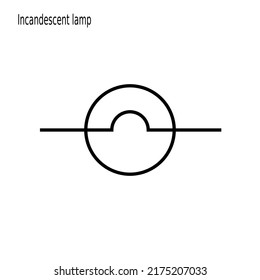 electronic lamp symbol, electronic lamp icon with white encapsulated background, electronic symbol