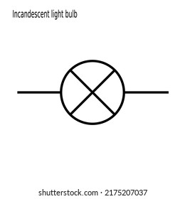 electronic lamp symbol, electronic lamp icon with white encapsulated background, electronic symbol
