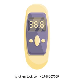 Icono del termómetro láser electrónico. Caricatura del icono del vector del termómetro láser electrónico para el diseño web aislado en fondo blanco