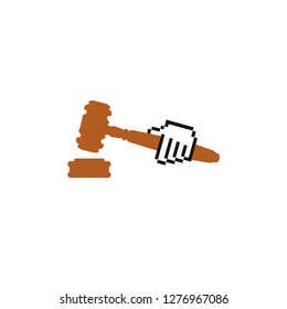 Electronic lawyer vector illustration. Legal services online. Law through online service