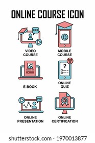 Electronic learning icon collection. Easy to edit with vector file. Can use for your creative content. Especially about education and technology.