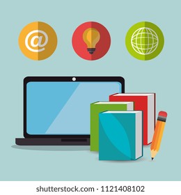 electronic learning with laptop computer
