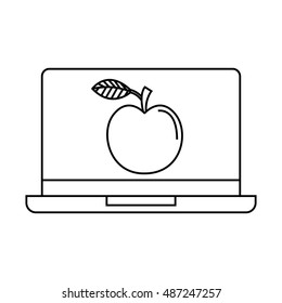 electronic learning with laptop vector illustration design